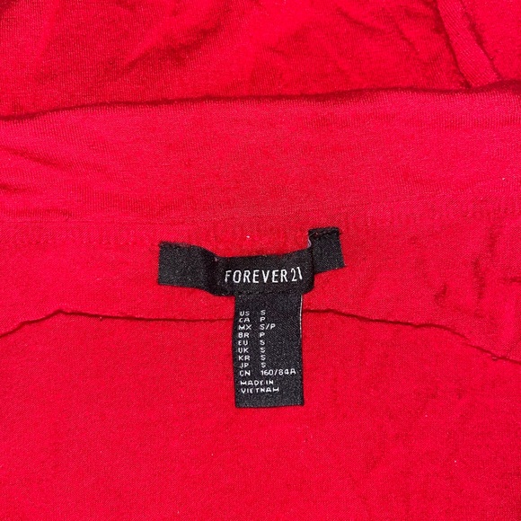 Forever 21 Red Long Sleeve Bodysuit with Synch Shoulders - Size Small - Picture 5 of 5